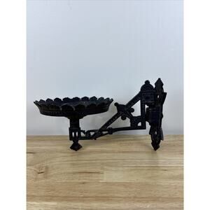 Antique Victorian Ornate Cast Iron Oil Lamp Candle Holder Wall Sconce Gothic